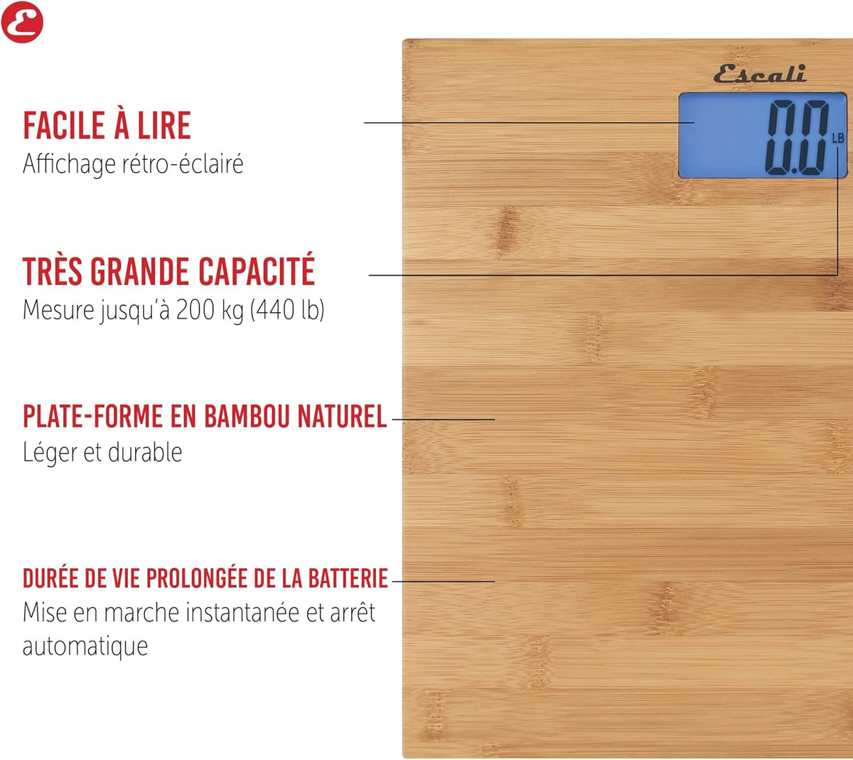 Escali Bamboo Bathroom Scale