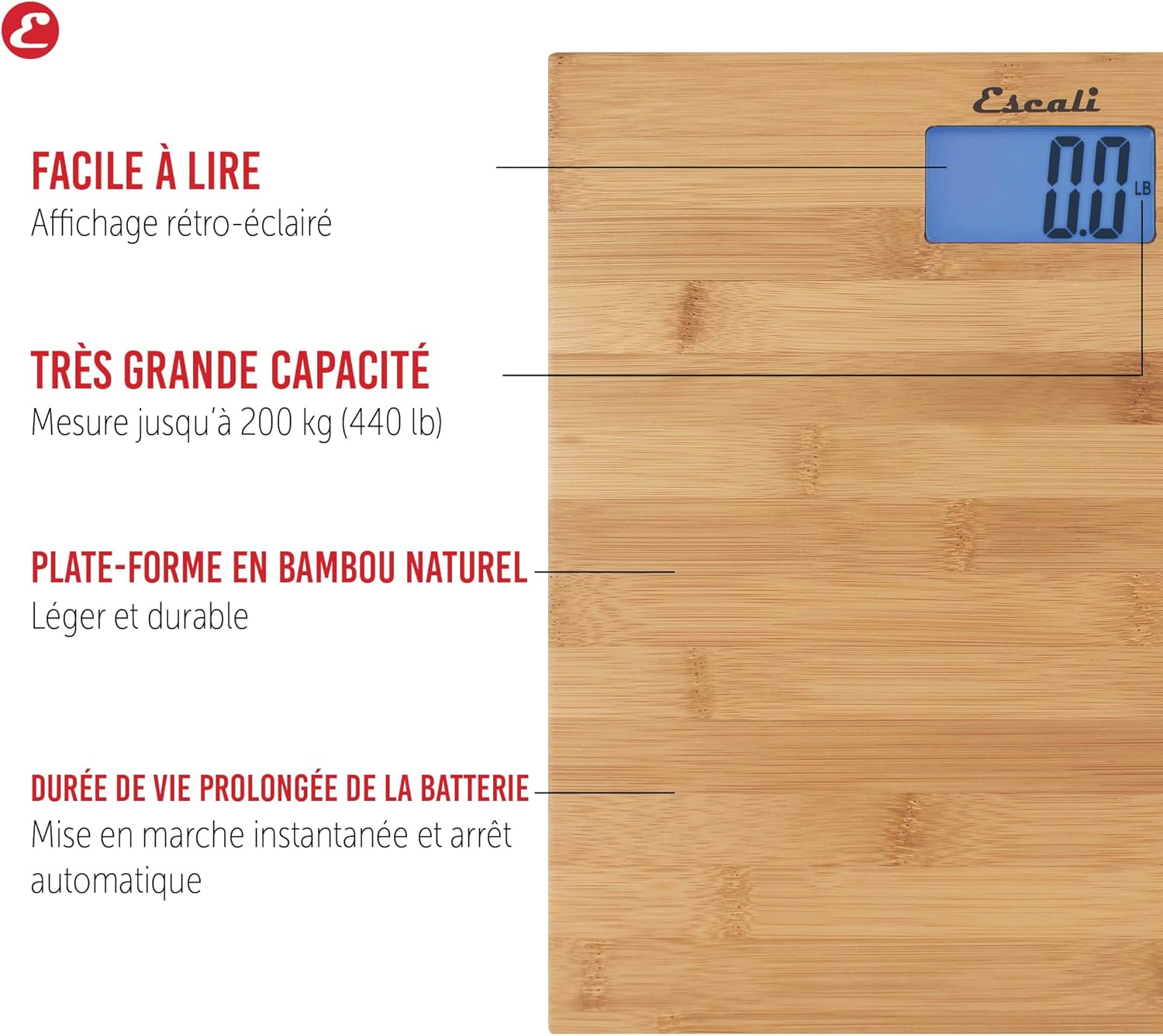 Escali Bamboo Bathroom Scale