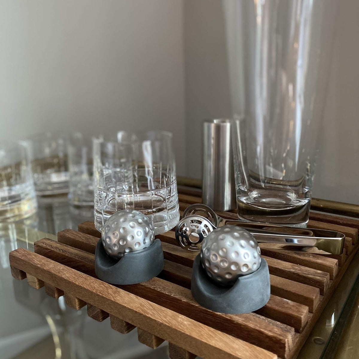 Outset Golf Ball Whiskey Chillers – Stainless Steel Set of 2