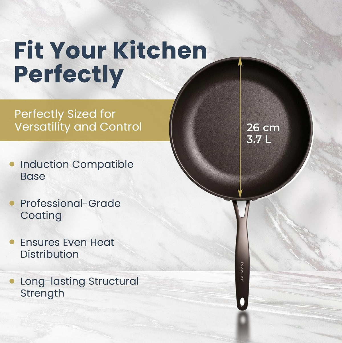Scanpan Pro SB+ Induction Deep Sauté Pan with Lid – 26 cm / 3.7 L