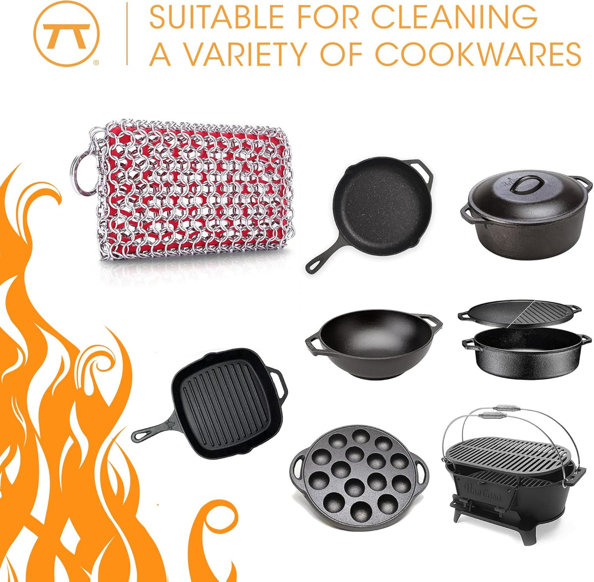 Outset Cast Iron Chain Scrubber