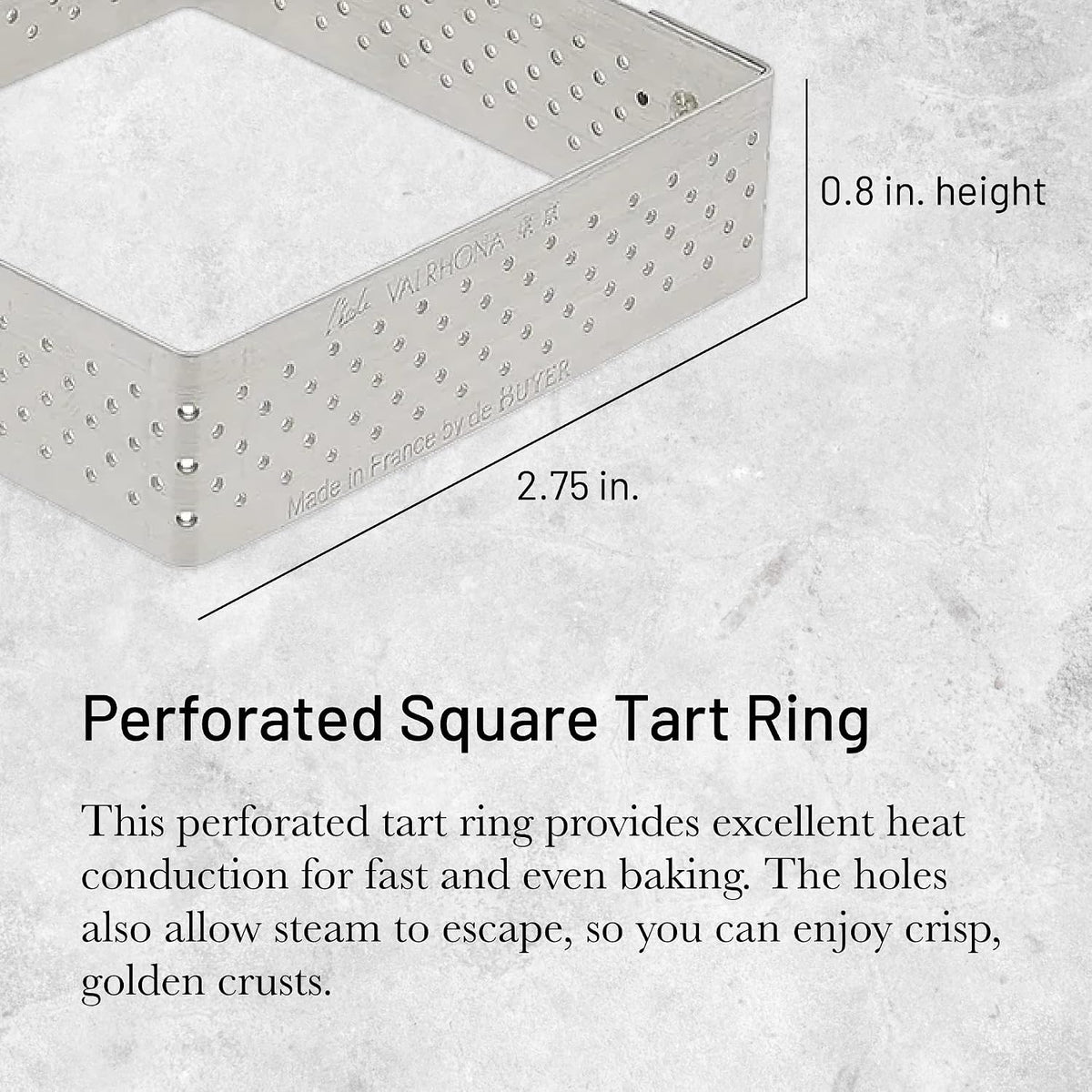 De Buyer Square Perforated Ring – 7 x 7 cm – 2 cm High