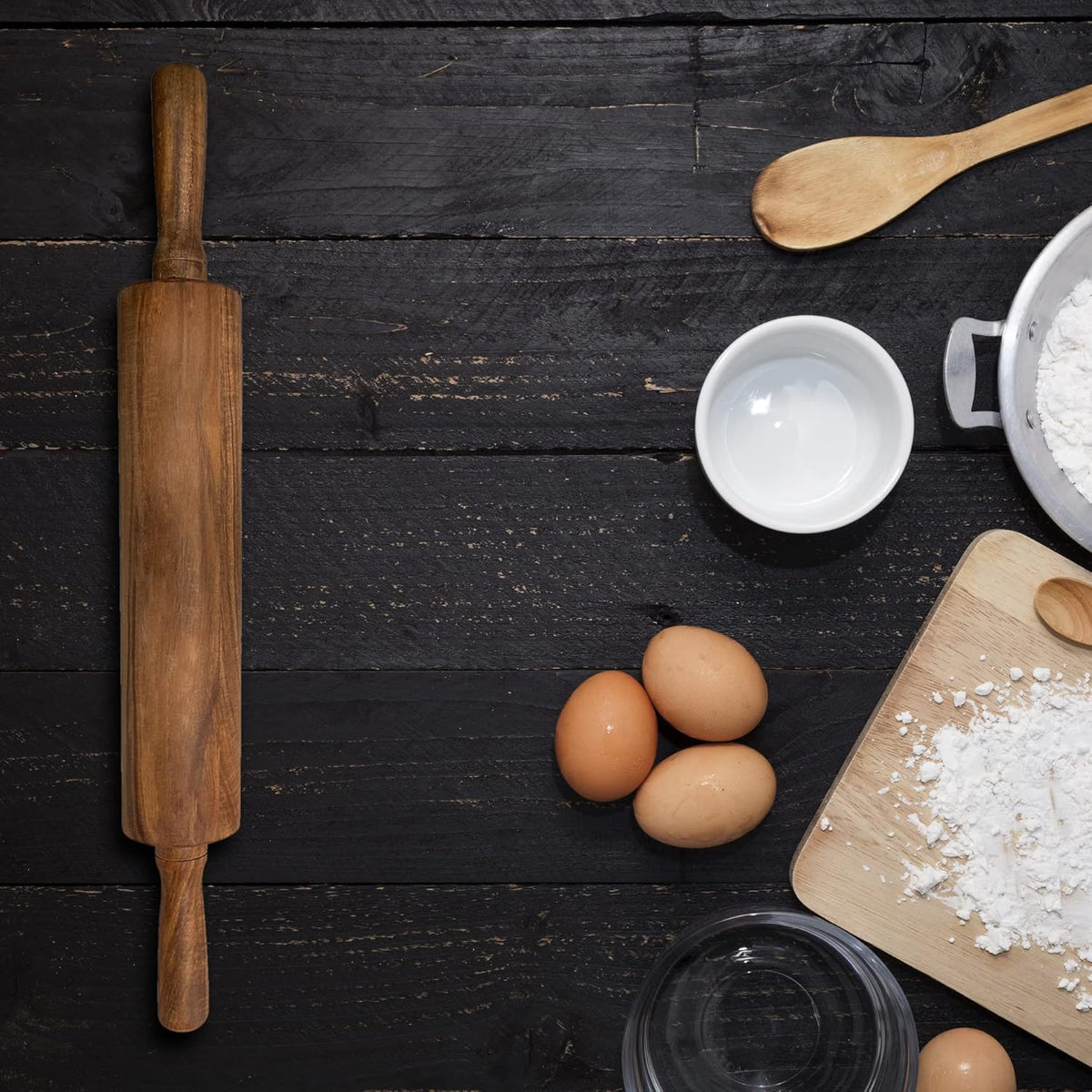 Rolling Pin – 12" / 30.5 cm Barrel, Acacia Wood