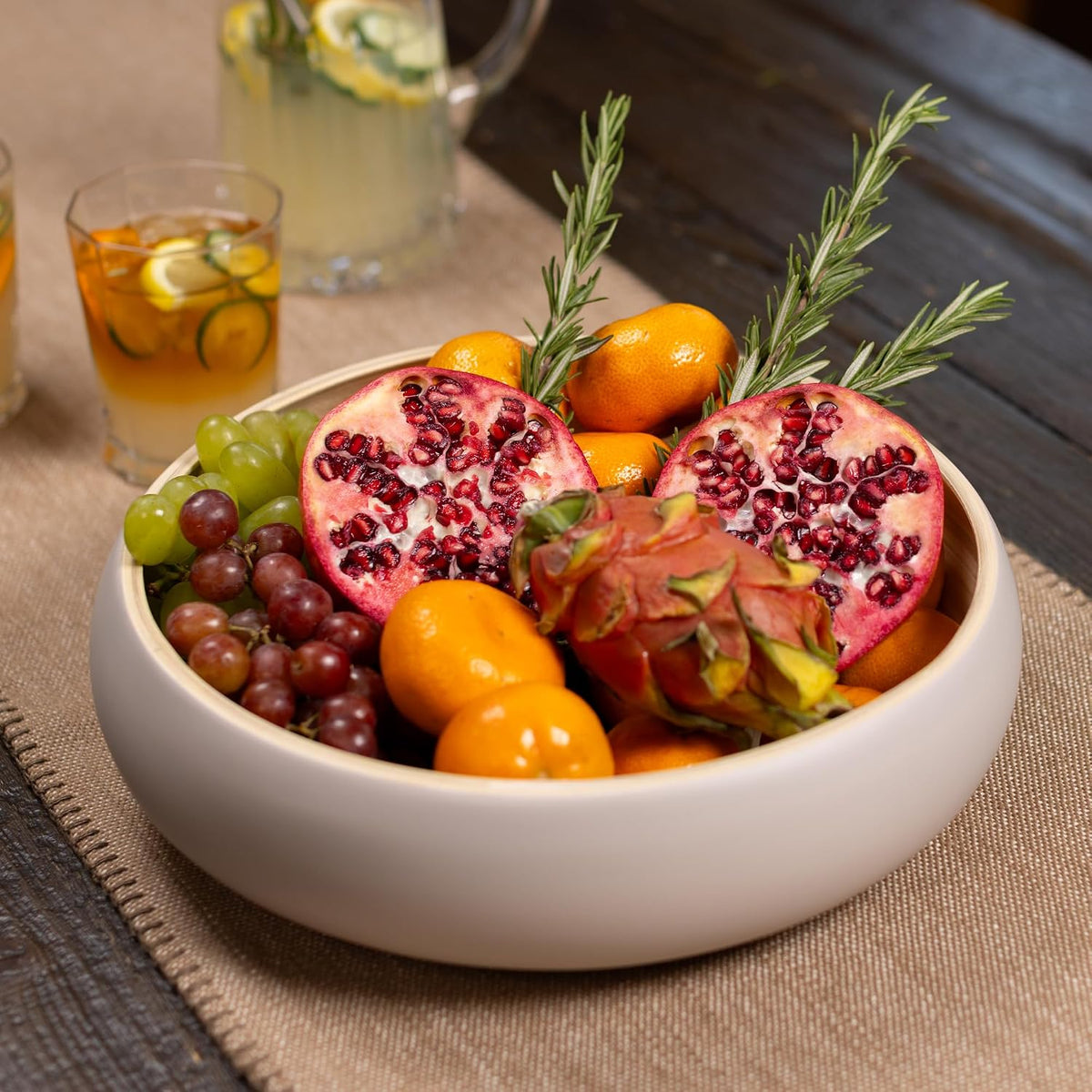 Joyce Chen Lexa Bamboo Fruit Bowl – Grey – 12 Inch