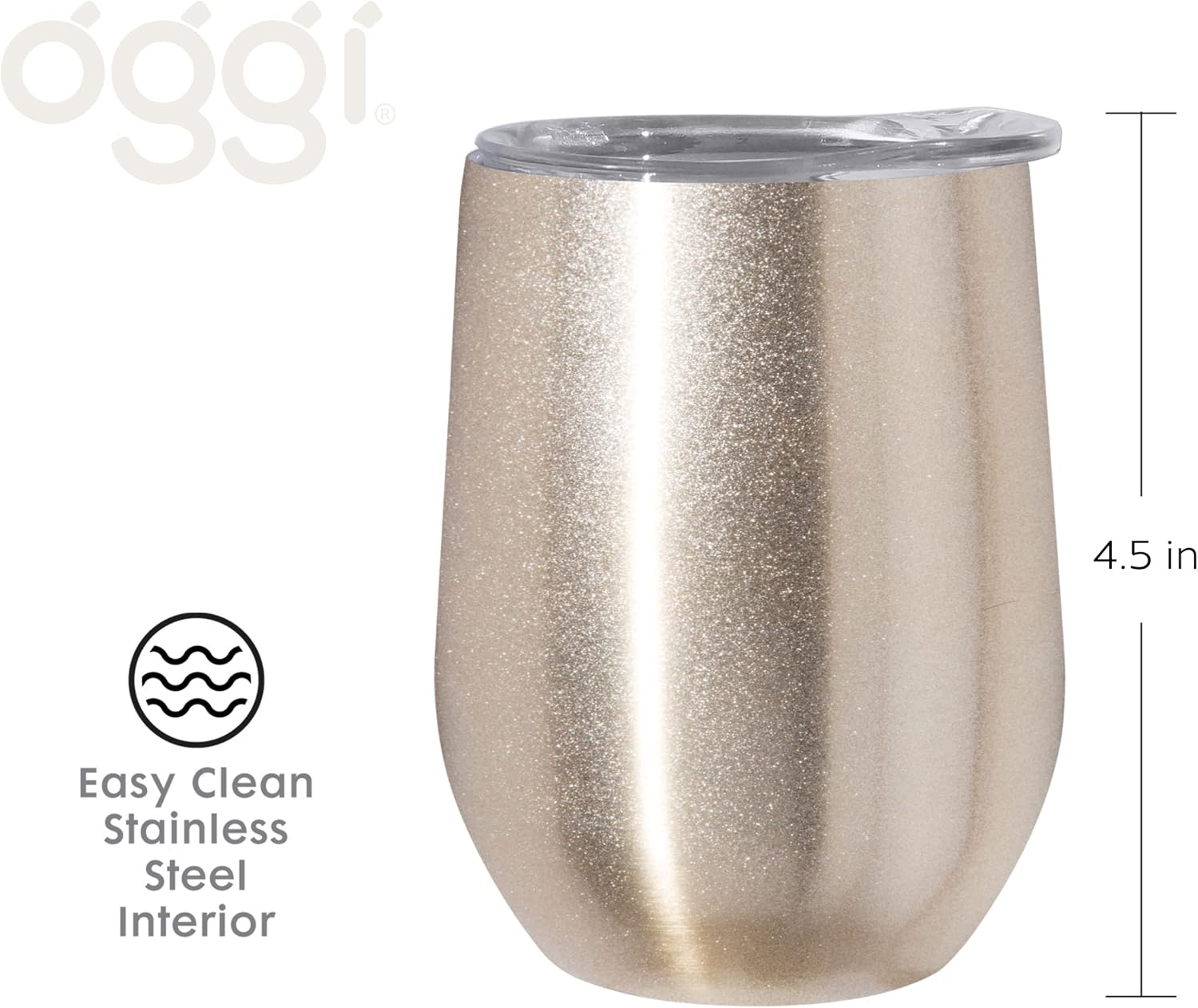Oggi Double-Wall Wine Tumbler – 350 ml – Gold