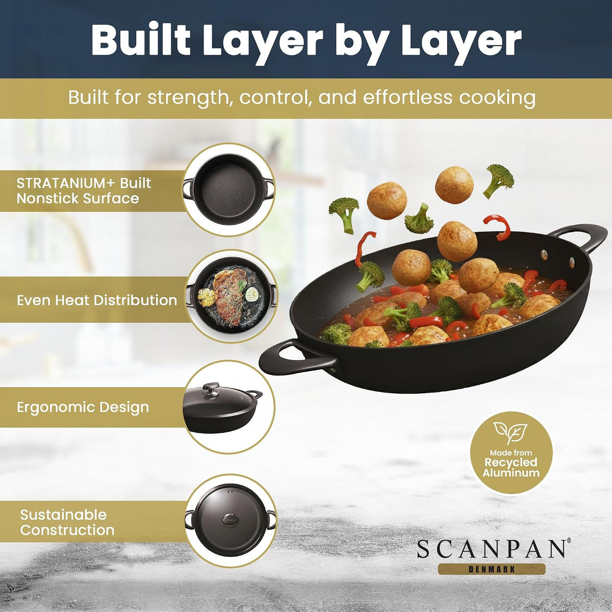 Scanpan Pro SB+ Induction Chef Pan with Lid – 32 cm / 4.0 L