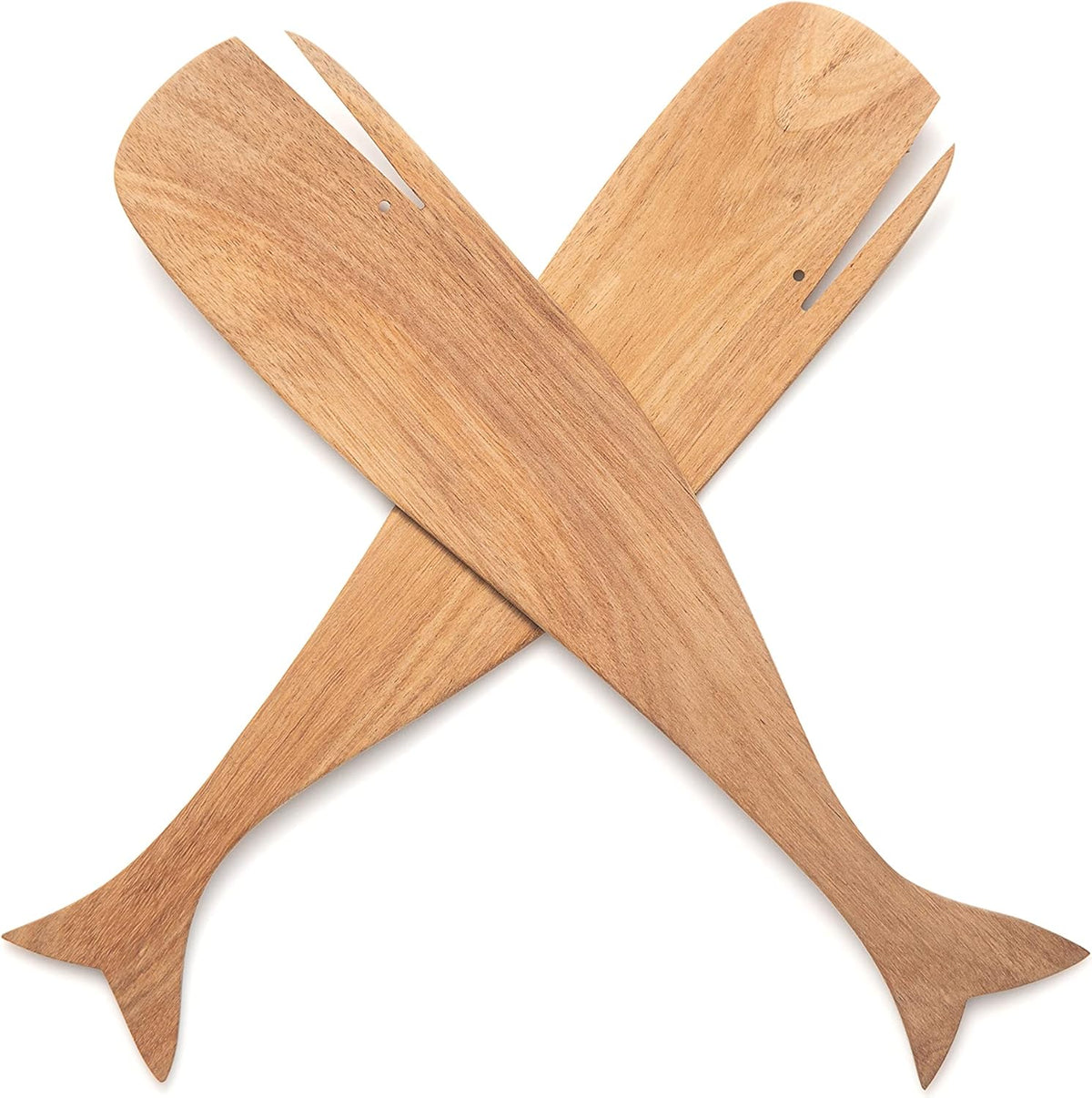 Ironwood Acacia Wood Whale Salad Servers