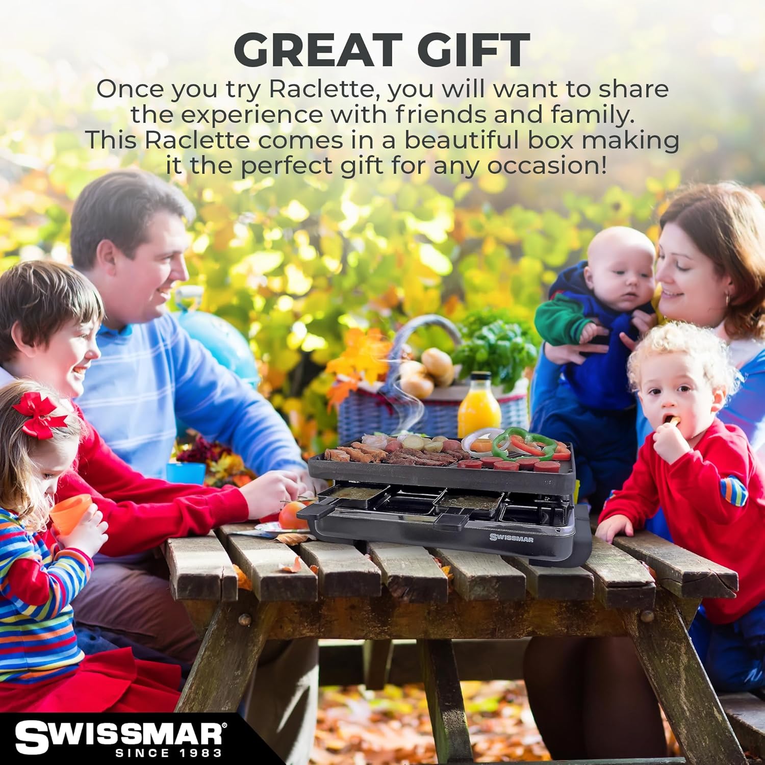 Swissmar Classic 8-Person Raclette Grill – Cast Iron Plate – Black by Kitchen Niche