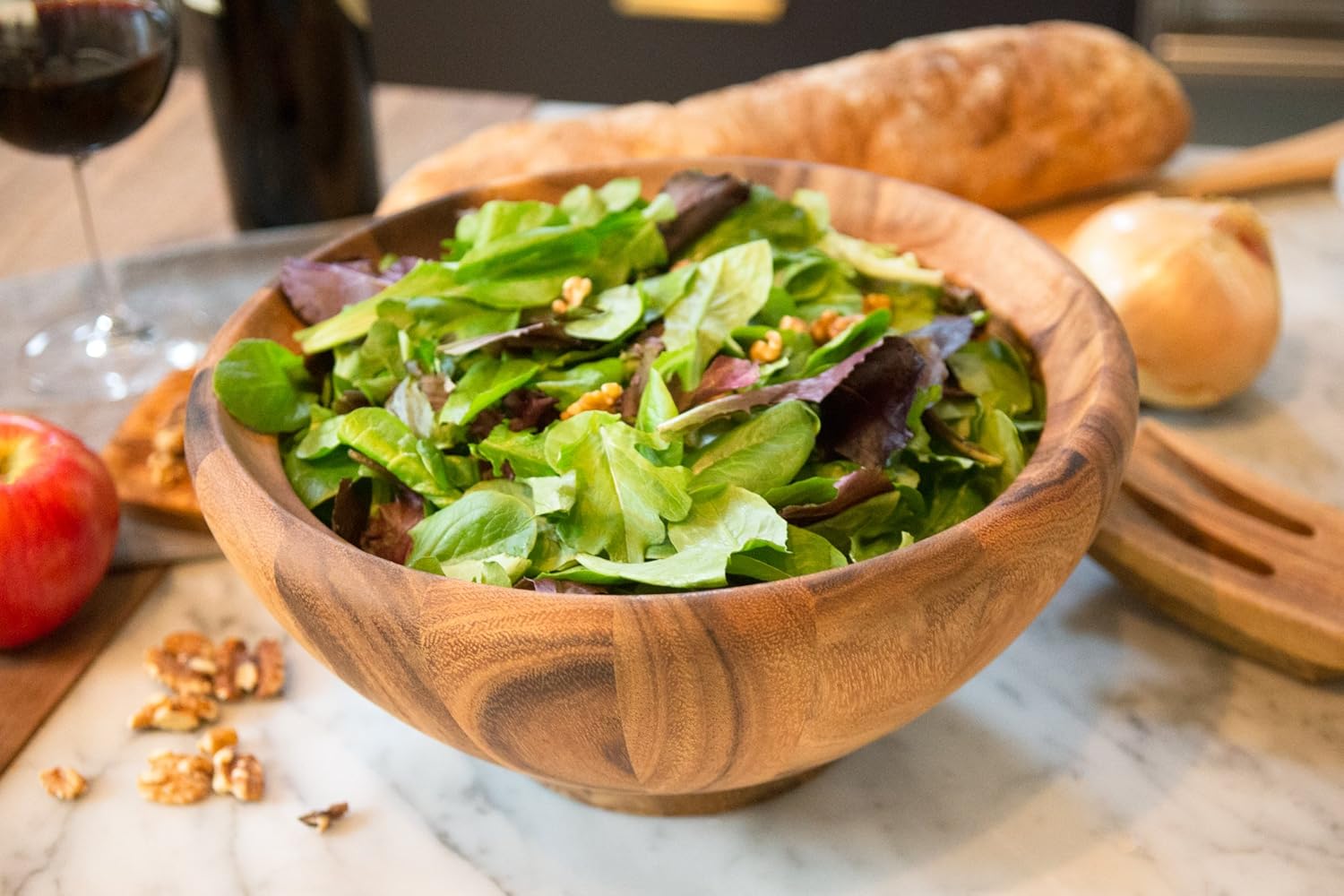 Ironwood Salinas Salad Bowl – Large Acacia Wood