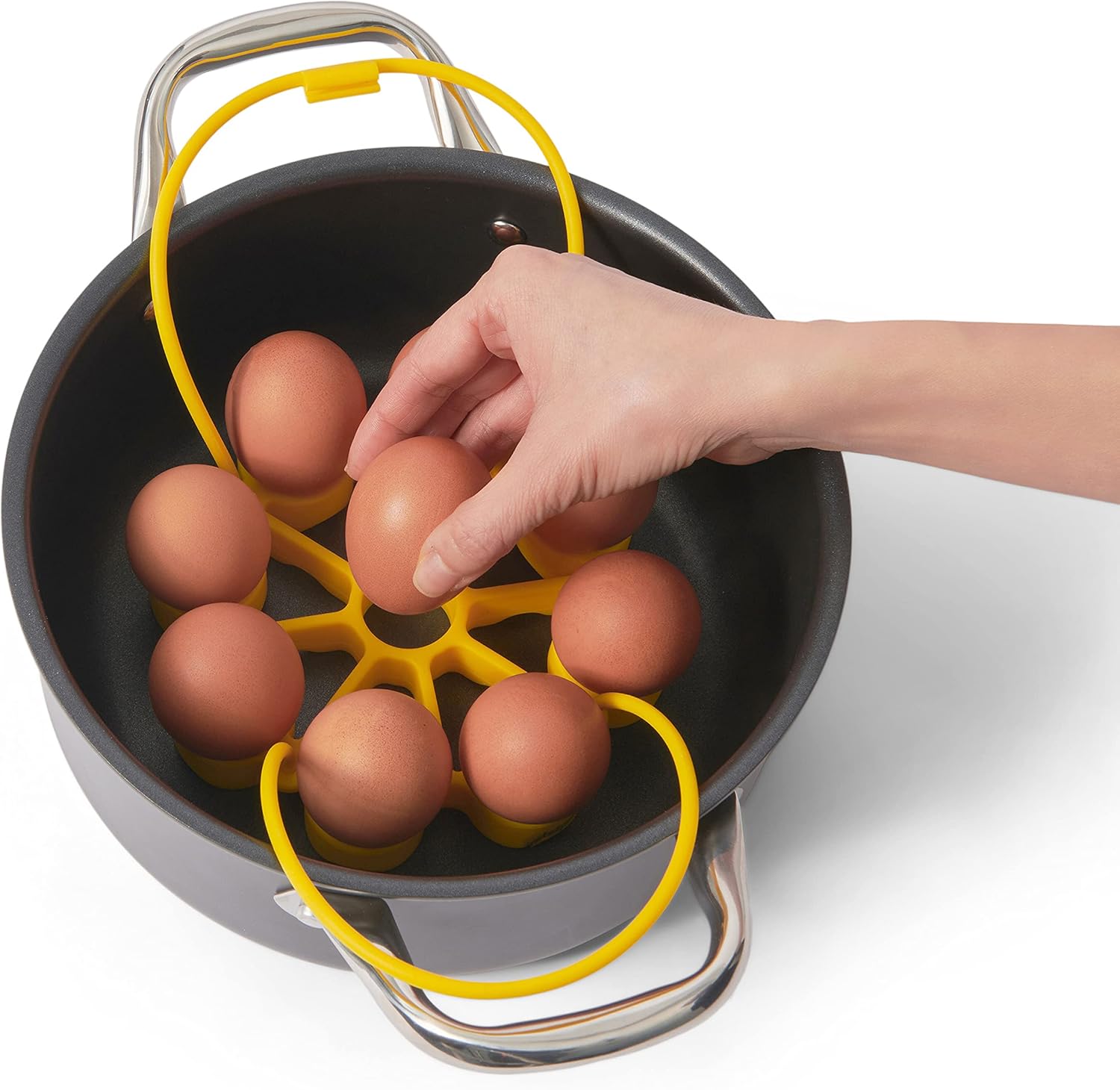 Cuisipro Silicone Egg Rack – 6.25" x 6.25" x 0.75" / 16 x 16 x 2 cm – Yellow Cuisipro by Kitchen Niche