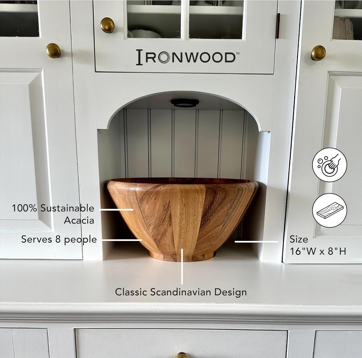 Ironwood Salinas Salad Bowl – Extra Large Acacia Wood