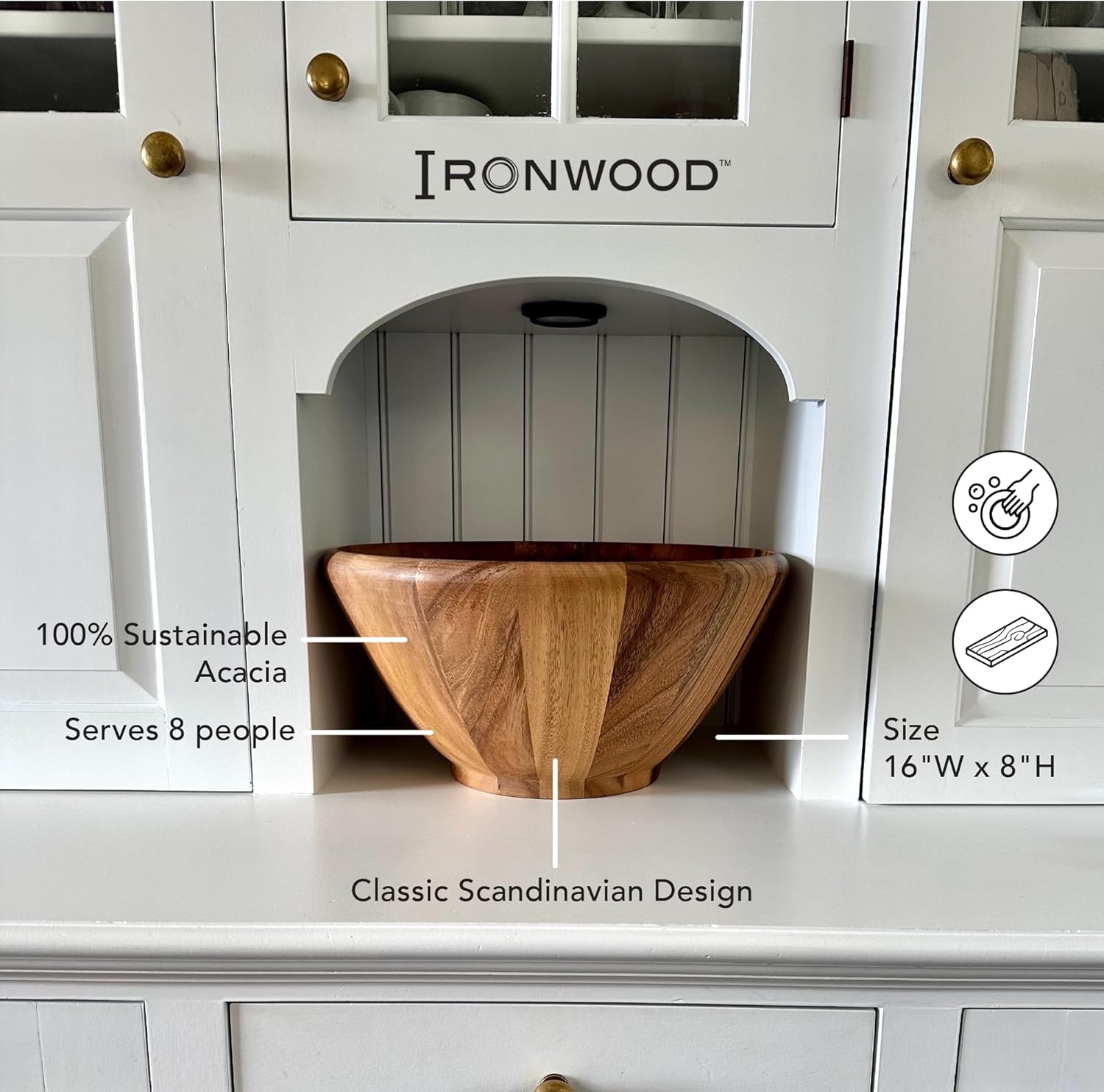 Ironwood Salinas Salad Bowl – Extra Large Acacia Wood