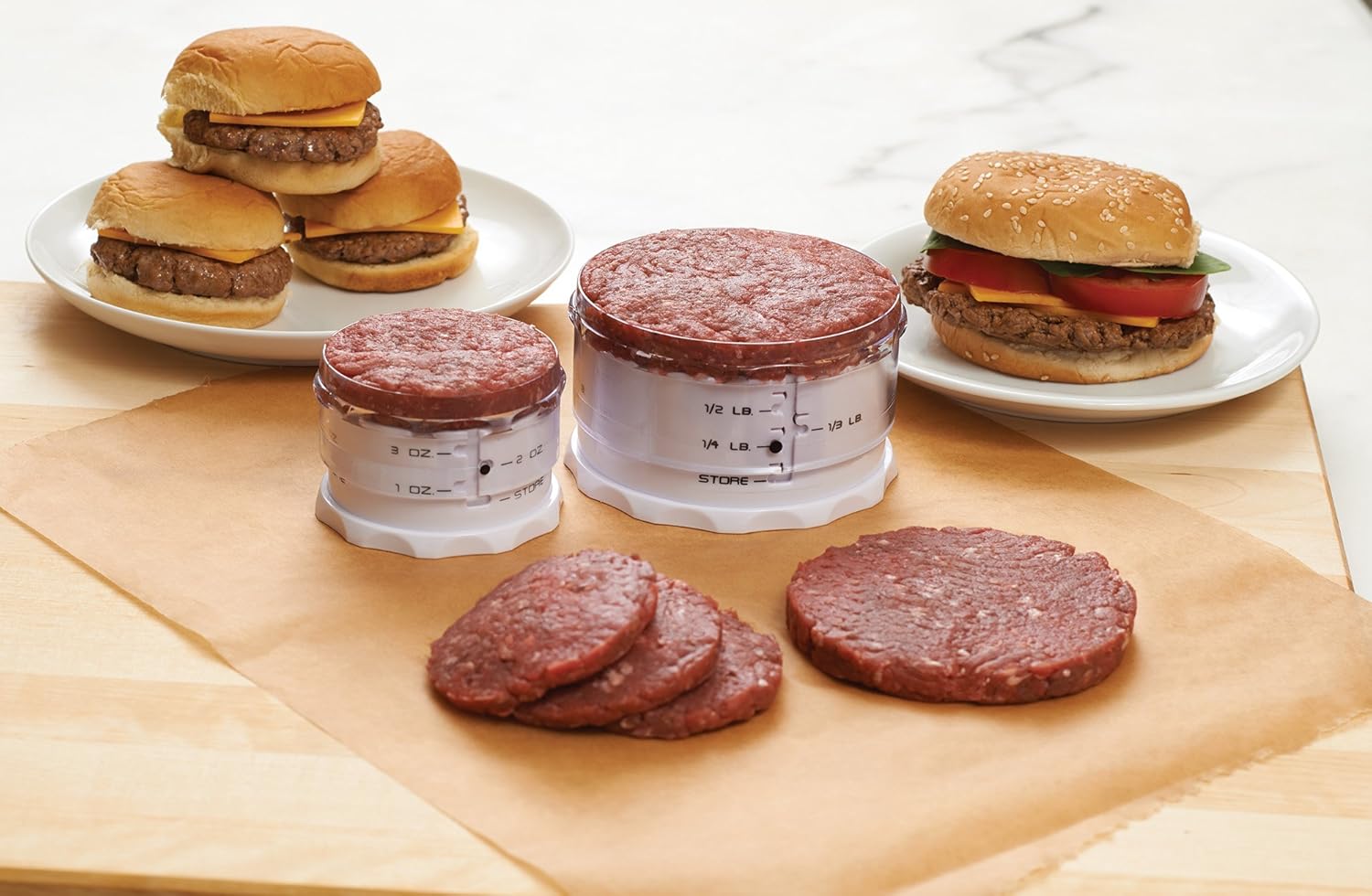 KitchenArt Set of 2 Adjust-A-Burger Hamburger Press