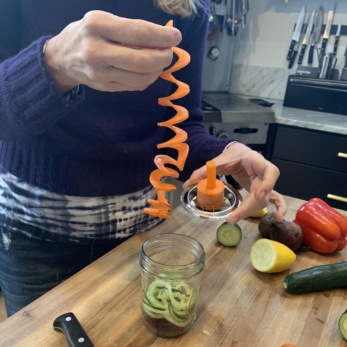 Jarware 3-in-1 Mason Jar Spiralizer