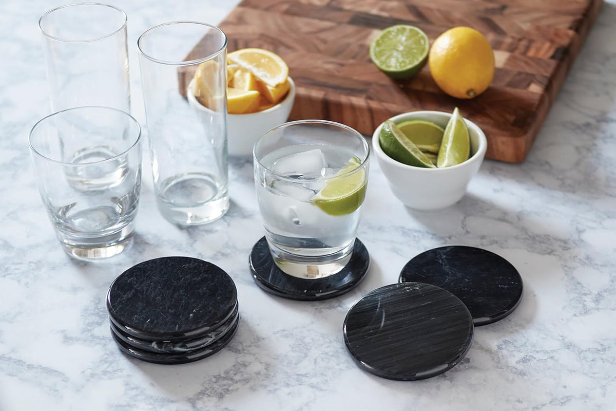 Fox Run Black Marble Coaster Set of 6