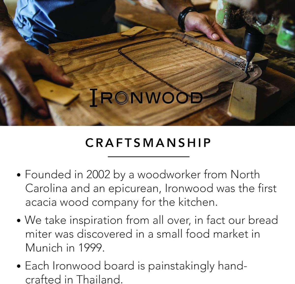 Ironwood Sweep-Off Acacia Wood Bread Cutting Board