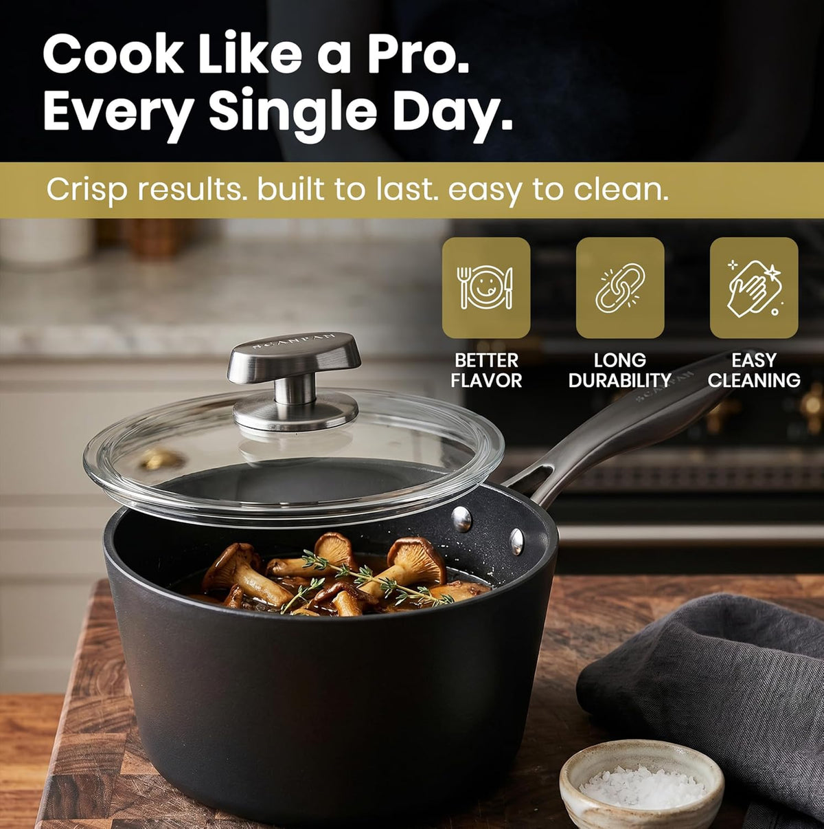 Scanpan Pro SB+ Induction Saucepan with Lid – 20 cm / 2.5 L