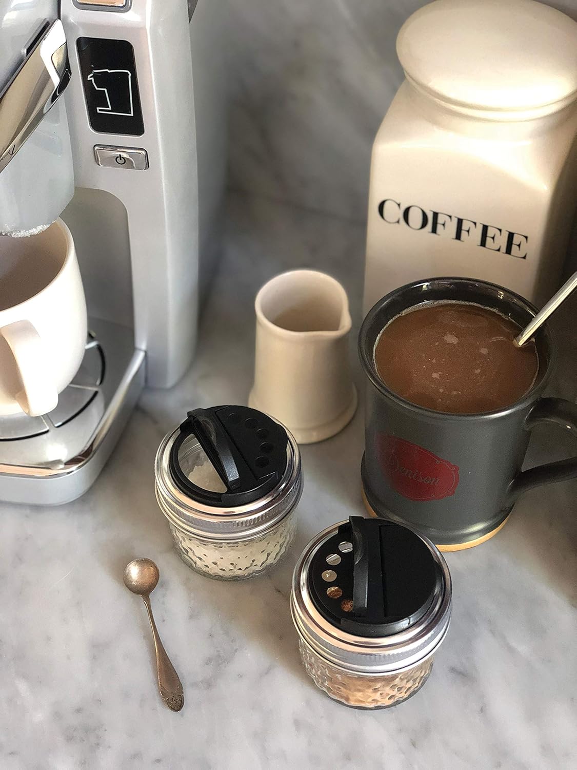 Jarware Spice Lids Set of 2 - Black and White