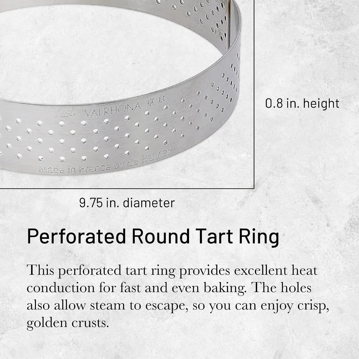 De Buyer Mini Perforated Tart Ring – 24.5 cm x 2 cm