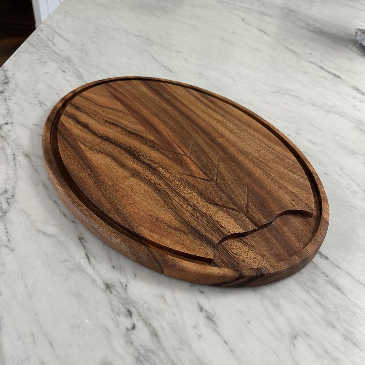 Ironwood Osterbotten Oval Acacia Wood Carving Board with Juice Groove