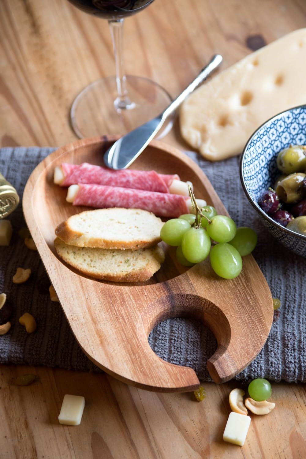 Ironwood Petaluma Acacia Wood Cheese and Cocktail Plates Set of 4