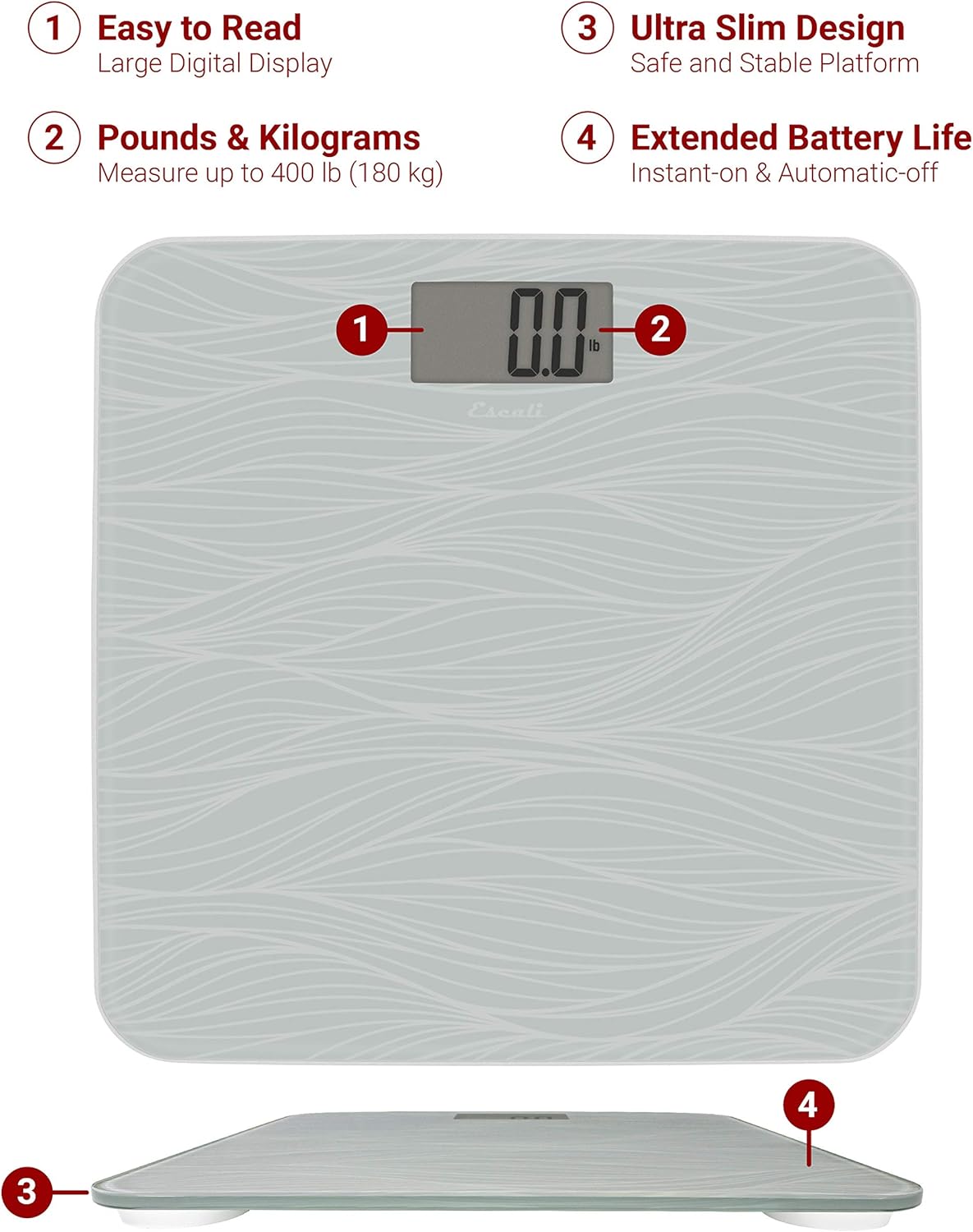 Escali Glass Waves Bathroom Scale