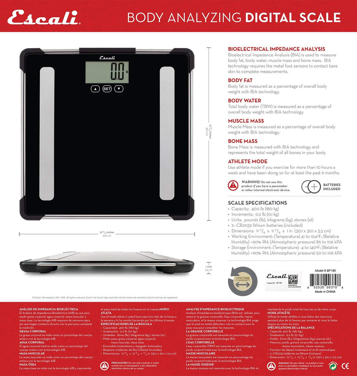 Escali Complete Health Body Composition Scale