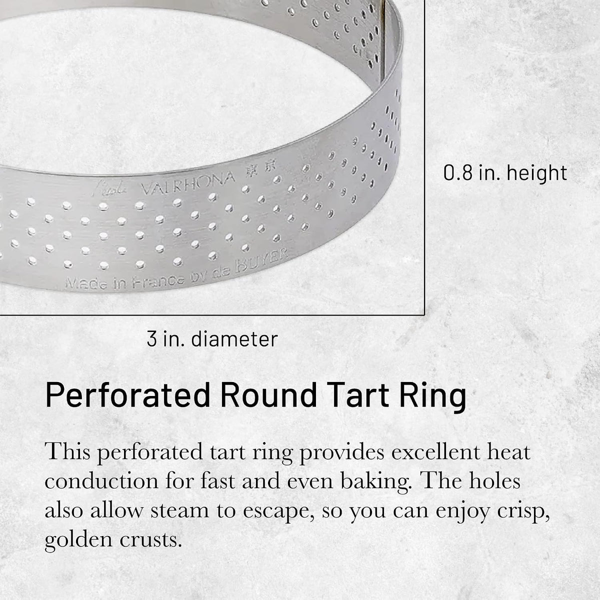 De Buyer Mini Perforated Tart Ring – 7.5 cm x 2 cm