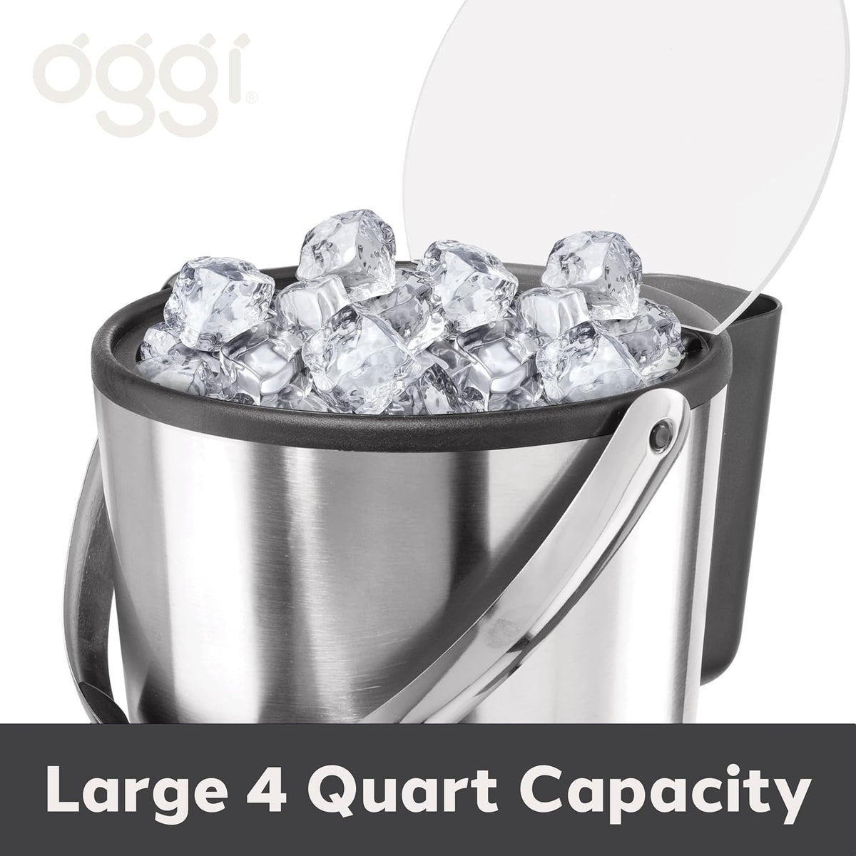 Oggi Double-Wall Ice Bucket with Scoop – 3.8 L