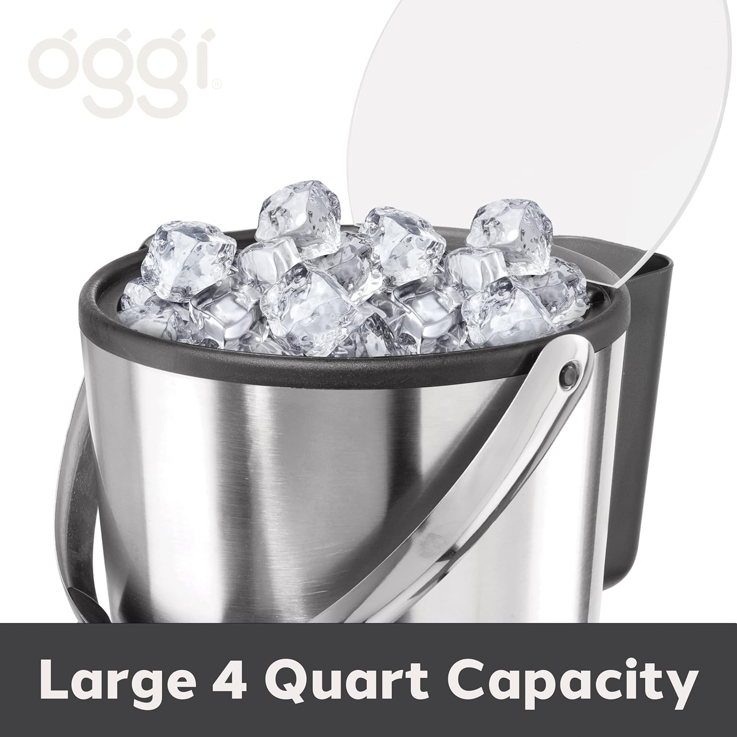 Oggi Double-Wall Ice Bucket with Scoop – 3.8 L