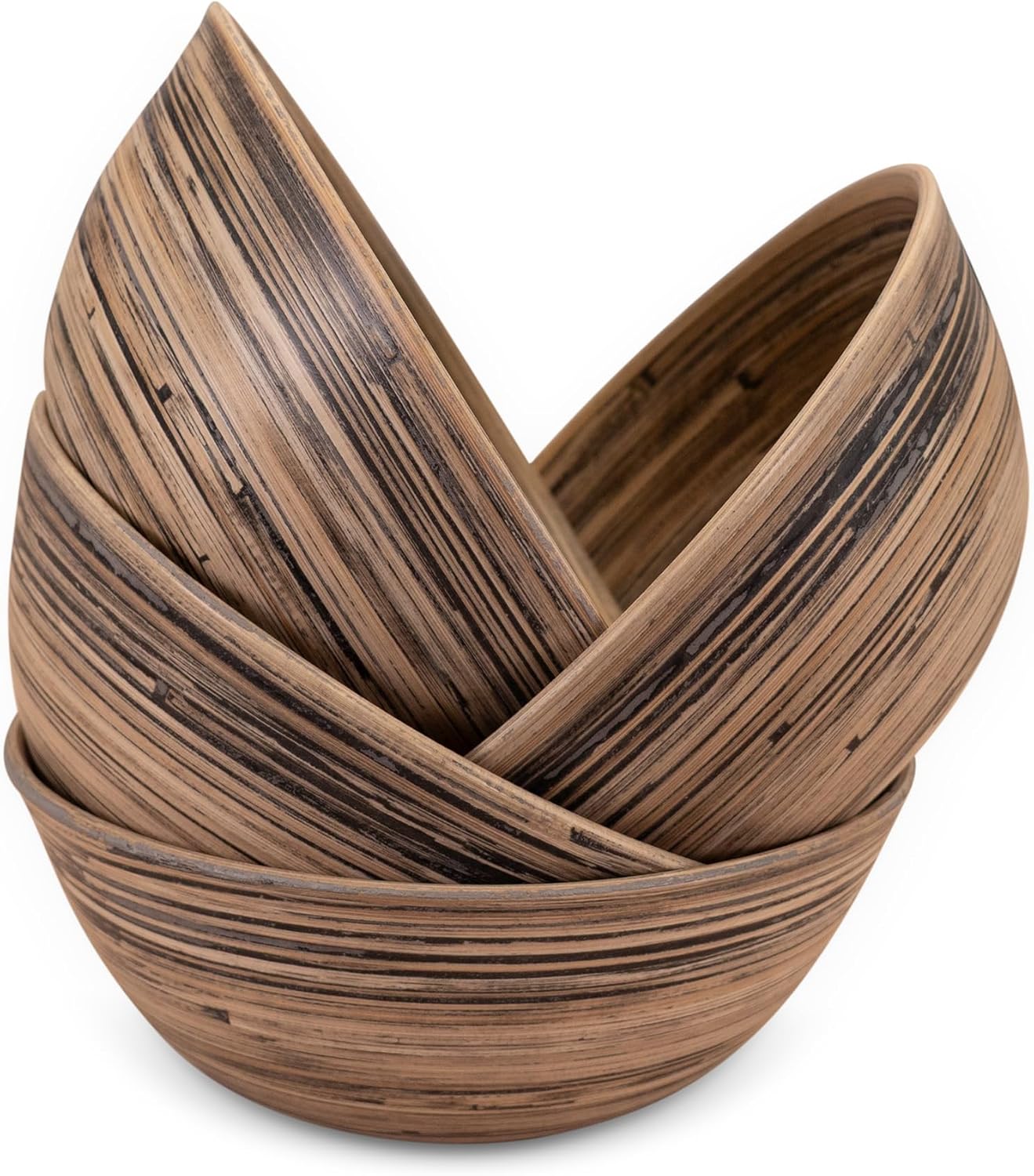 Joyce Chen Lexa Bamboo Salad Bowl Set – Black – 8 Inch – Set of 4