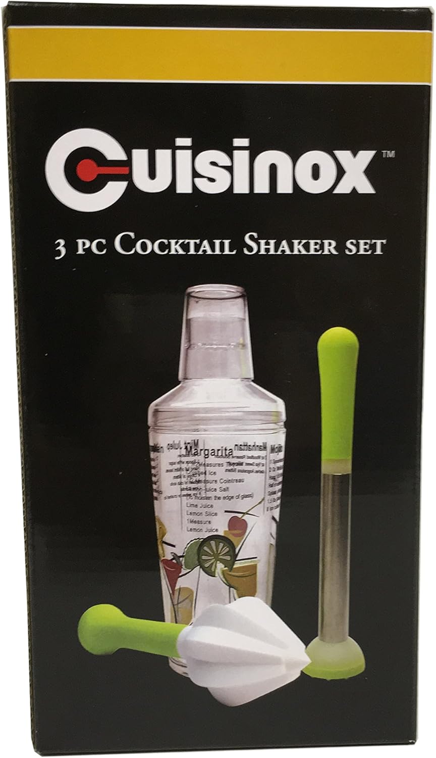 Cuisinox Cocktail Shaker, Muddler & Reamer Set – 500ml by Kitchen Niche