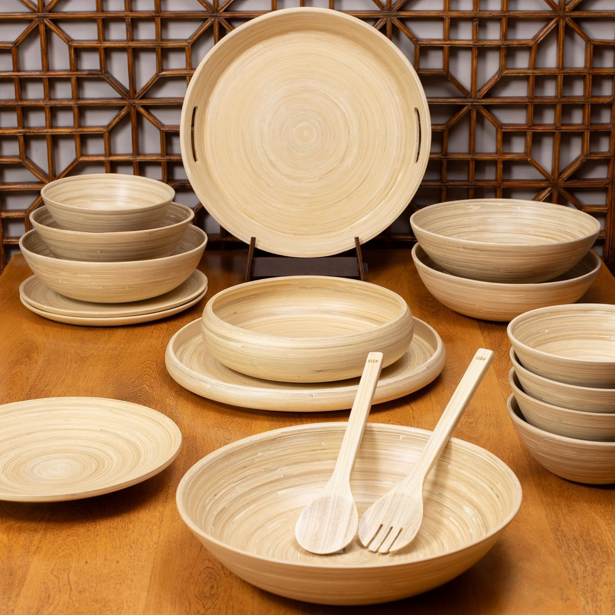 Joyce Chen Lexa Bamboo Salad Bowl – Natural – 12 Inch – Set of 2
