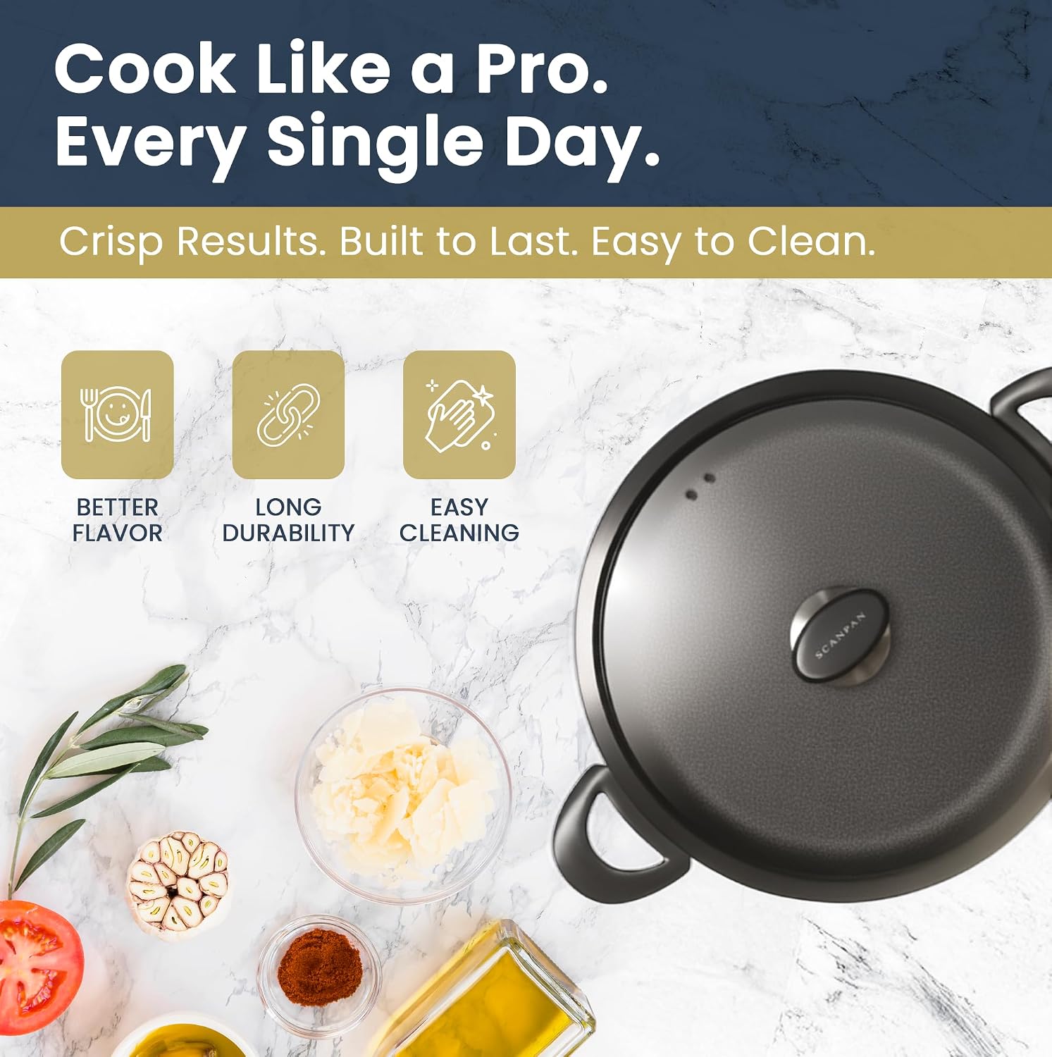 Scanpan Pro SB+ Induction Chef Pan with Lid – 32 cm / 4.0 L