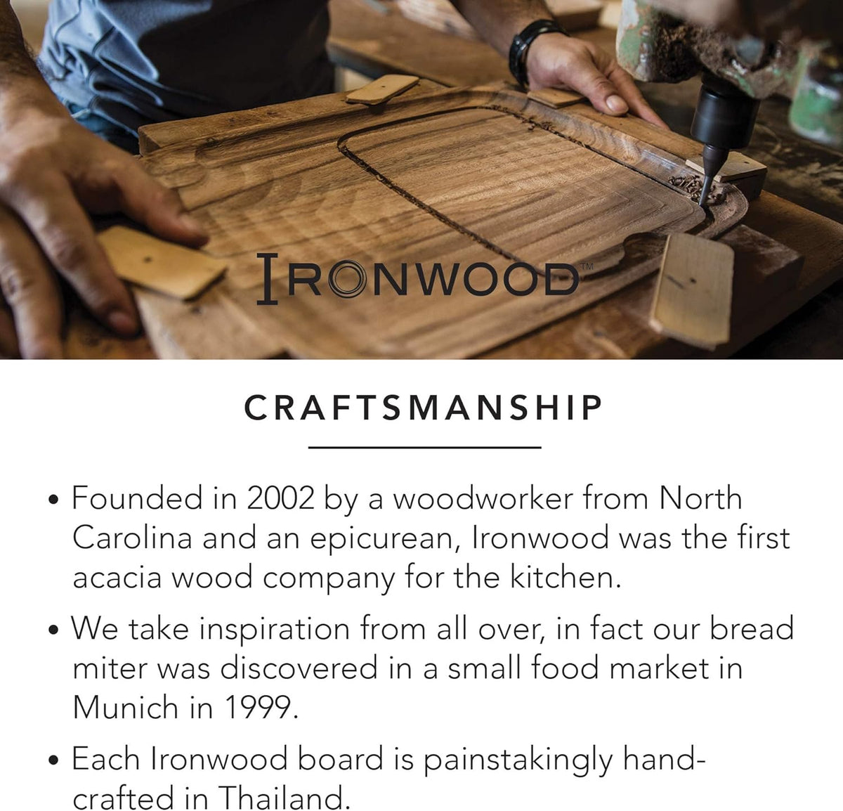 Ironwood Acacia Wood Long Grain Utility Chop Board