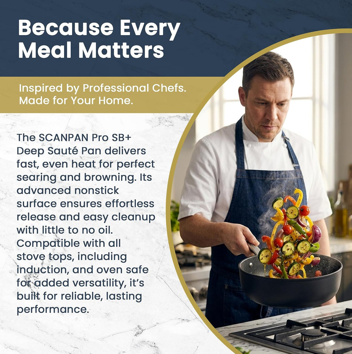 Scanpan Pro SB+ Induction Deep Sauté Pan with Lid – 26 cm / 3.7 L