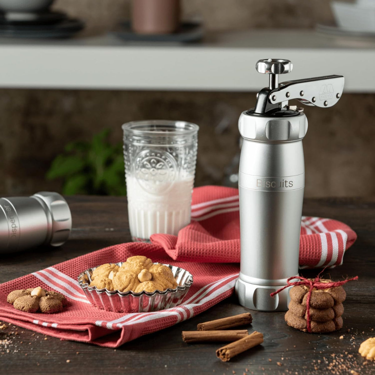 Marcato Biscuits Design Premium Cookie Press, Silver