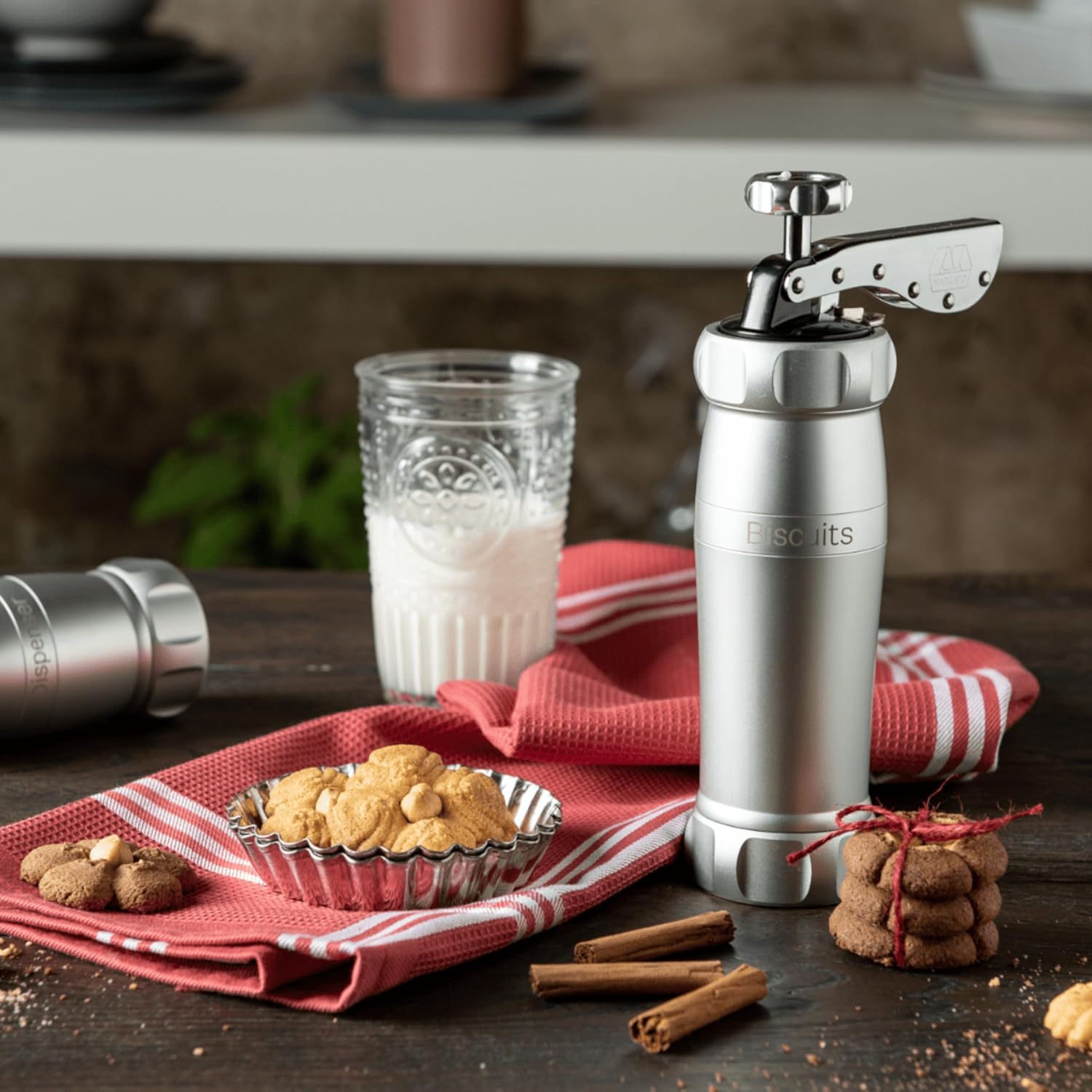 Marcato Biscuits Design Premium Cookie Press, Silver