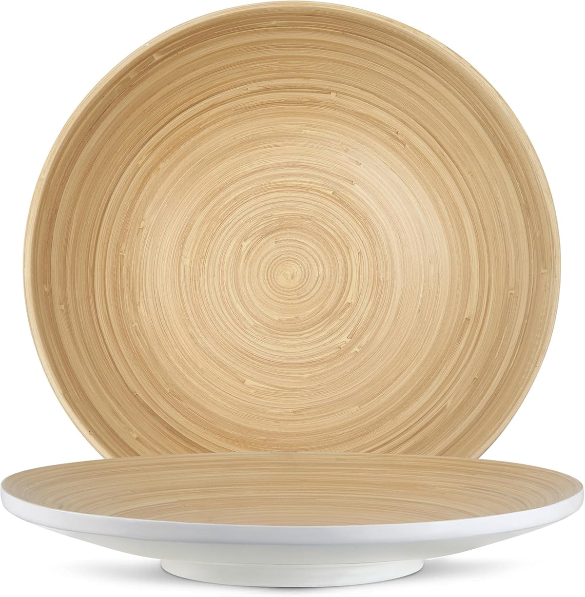 Joyce Chen Lexa Bamboo Footed Plate – White – 12 Inch