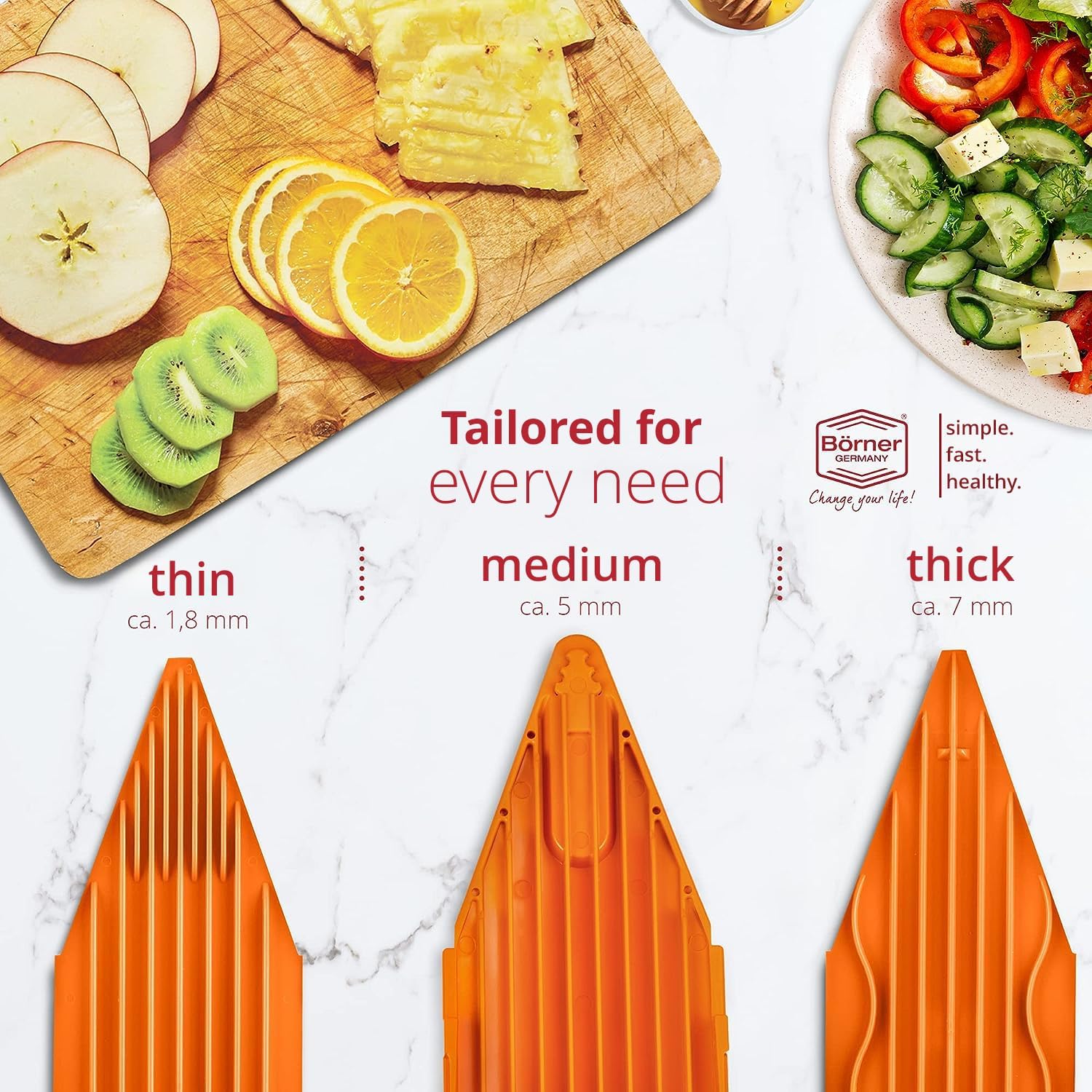 Swissmar Borner V-Slicer Plus Mandoline Slicer – Orange