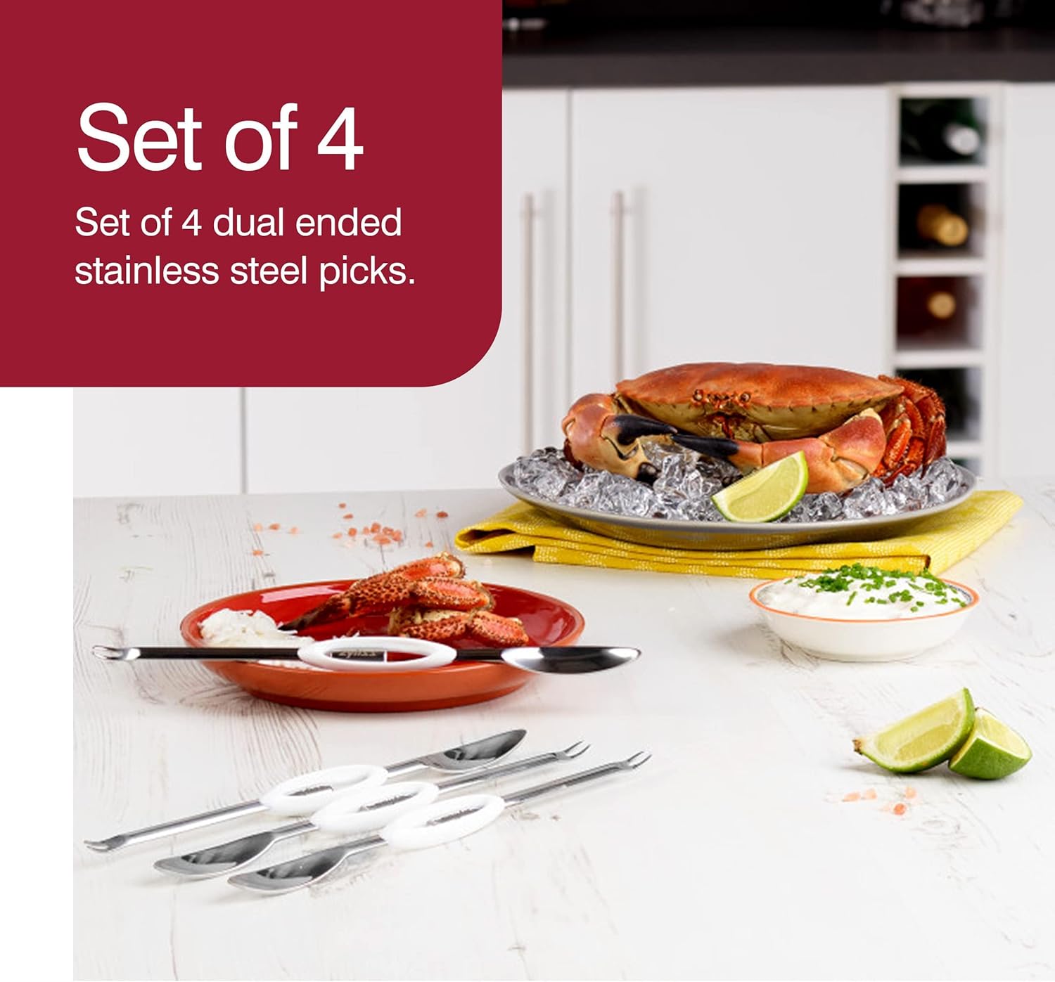 Zyliss Seafood Picks – 4pc Set with Holder by Kitchen Niche