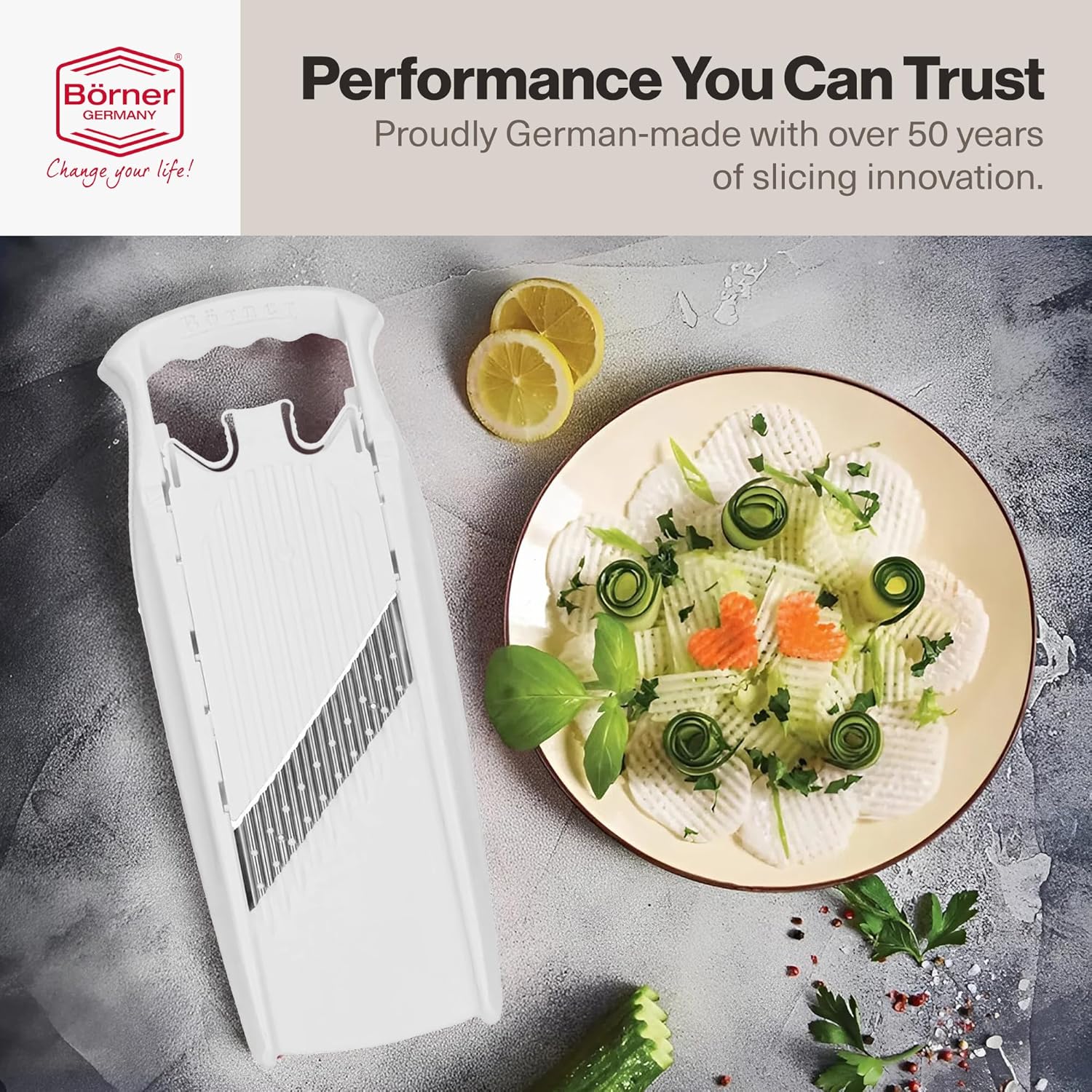 Swissmar Borner PowerLine Wave Waffle Mandoline Slicer – White by Kitchen Niche