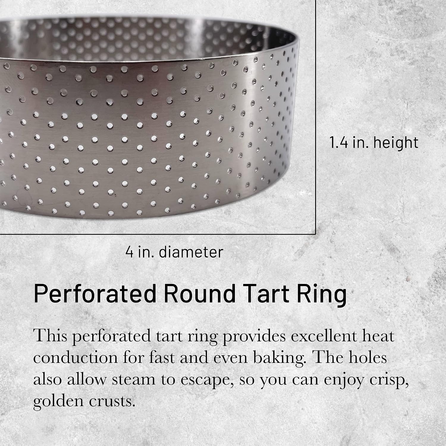 De Buyer Round Perforated Ring – 4 x 1.4 Inch