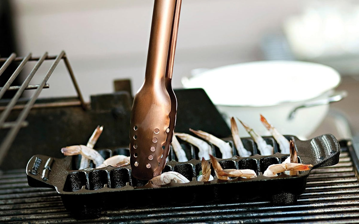 Outset BBQ Shrimp Grill Pan – Cast Iron