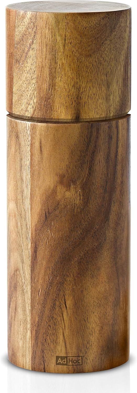 AdHoc Acacia Wood Salt and Pepper Mill – Large – 6.7&quot; / 17 cm by Kitchen Niche