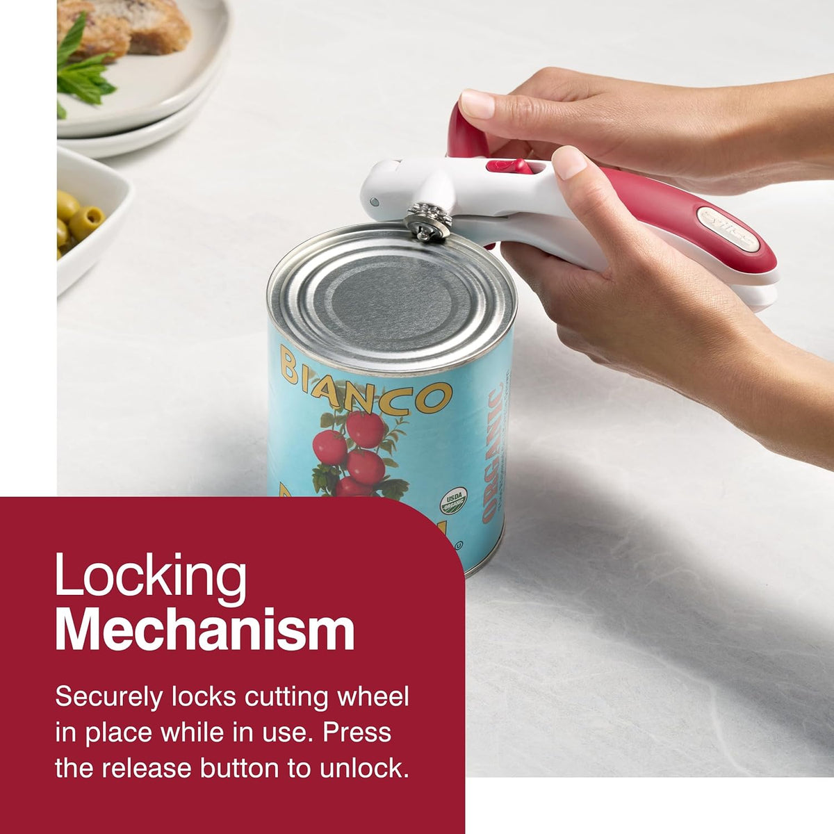Zyliss Lock 'N Lift Can Opener – Red by Kitchen Niche