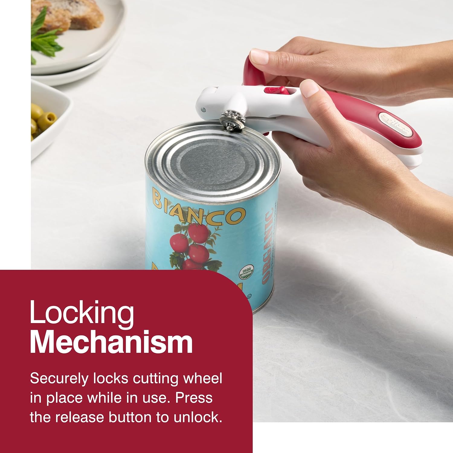 Zyliss Lock 'N Lift Can Opener – Red by Kitchen Niche