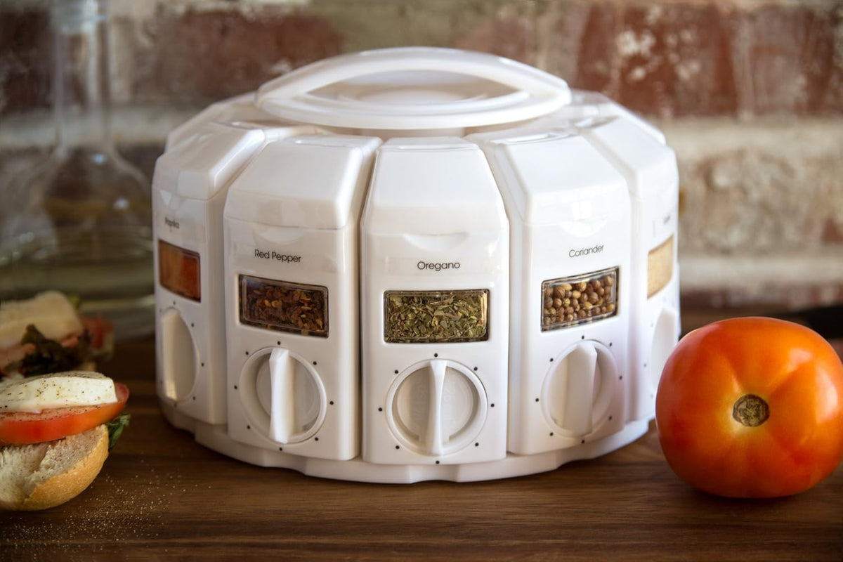 KitchenArt White Select-A-Spice Auto-Measure Spice Carousel