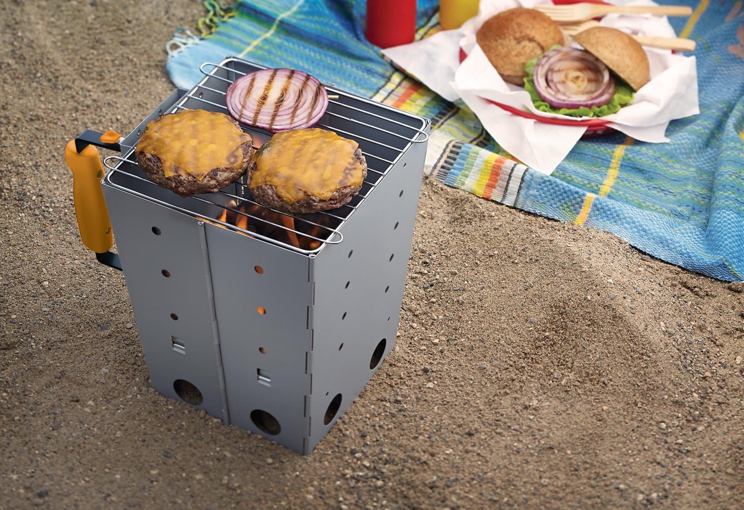 Outset Collapsible Camping Grill & Chimney Starter