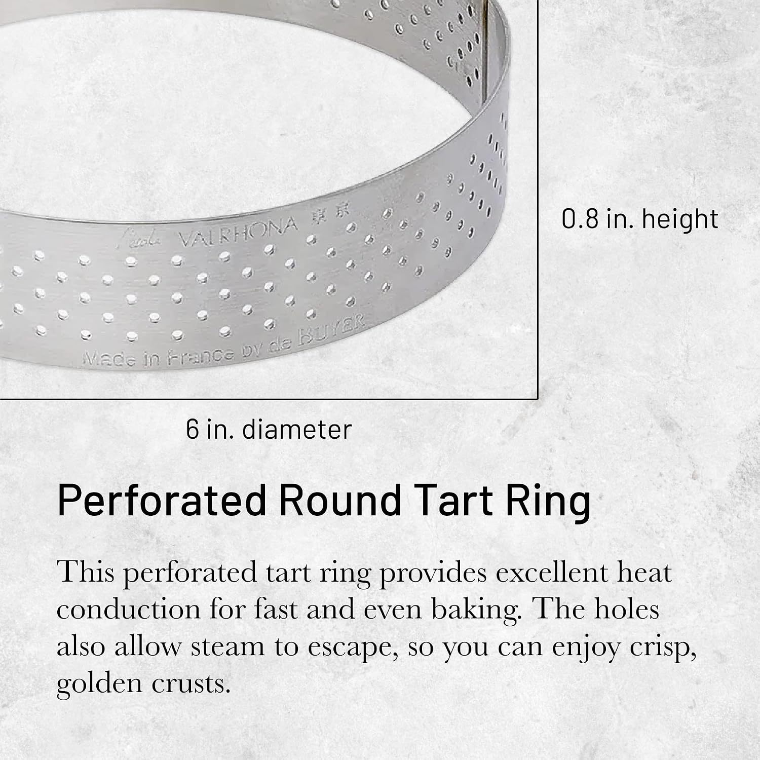 De Buyer Mini Perforated Tart Ring – 15.5 cm x 2 cm